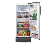 LG 224L Single Door Refrigerator with Base Stand Drawer, Smart Inverter Compressor, and Smart Connect in Shiny Steel, 5-Star