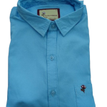 Blue Cutway Collar Shirt