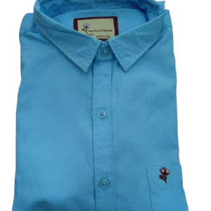 Blue Cutway Collar Shirt